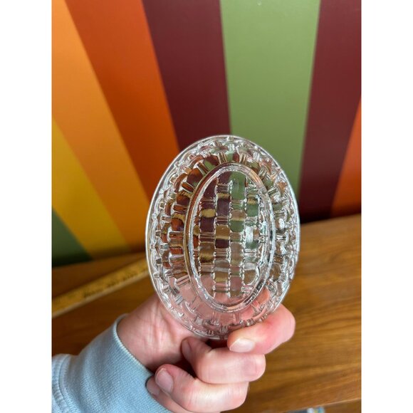 Clear bunny rabbit on a nest BON collectable catch all trinket dish glass - Picture 5 of 7